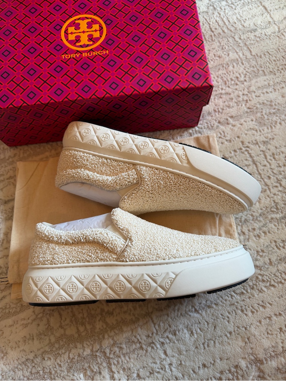 Tory Burch Ivory Ladybug Slip-On Sneakers